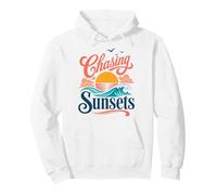 Chasing Sunsets Retro Beach - Vibrazioni costiere Felpa con Cappuccio