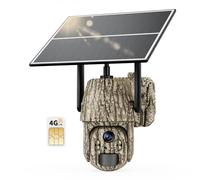 Chasse Solaire 4G LTE Avec Carte SIM intégrée, Sans WiFi, détection de mouvement, Vision Nocturne Couleur 2K, Rotation PTZ 360°, Audio bidirectionnel, Etanchéité IP65.