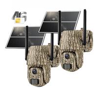 Chasse Solaires 4G LTE, SIM incluse, Sans WiFi, détection mouvement, Vision Nocturne Couleur 2K, PTZ 360°, Audio bidirectionnel, IP65, infrarossi invisibile, PIR, App