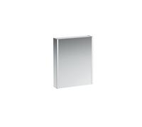 Châssis 25 armoire de toilette, éclairage vertical, éclairage d'ambiance, 750x600, charnière à droite, H4084529001451, H4084529001451, Versione: vetro laccato bianco / posteriore laccato