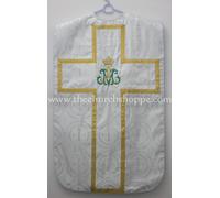 Chasuble Fiddleback Ave Maria Romana Metallic Silver E Set Di Messa