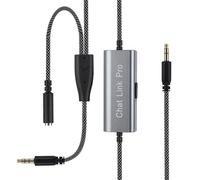 Chat Link Pro - Cavo di cancellazione del rumore compatibile con Elgato HD60 S / HD60 S / HD60 Pro / HD60 X / 4K / HD60 e controller di gioco, alloggiamento in metallo, isolante in linea, 2,6 m