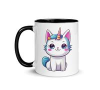 Chatcripant Tazza con Unicorno Gatto Felino Fantasia Magia Umorismo Gattino Kawaii Simpatico Regalo per Ragazza Donna Ceramica Gattini Cute (Gatto Unicorno)