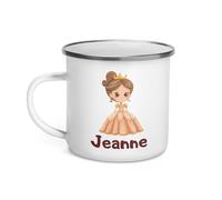 Chatcripant Tazza personalizzabile con nome per bambini, fantasia, tazza da bambina, ragazzo, bicchiere in metallo in acciaio, ceramica, regalo di Natale, compleanno (principessa)