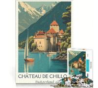 Château De Chillon Art Puzzle da 1000 pezzi | 38x26cm Giochi rilassanti divertimento e attività da fare in casa ideali come regalo.