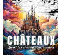 Châteaux: livre de coloriage pour adulte avec 60 croquis de châteaux.