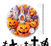 CHATGPT ha detto: segnale di porta d'ingresso di Halloween | Horror Acrilic Round Benvenuto Segno con Scarico Gotico Scene | Proppata spettrale per le finestre del portico a parete | Ornamento della p