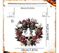 CHATGPT ha detto: segnale di porta d'ingresso di Halloween | Horror Acrilic Round Benvenuto Segno con Scarico Gotico Scene | Proppata spettrale per le finestre del portico a parete | Ornamento della p