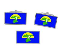 Chatham Islands (New Zealand) Bandiera Gemelli E Fermacravatta Set