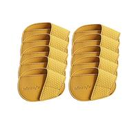 Chatonshen 10 Pezzi Copritesta Golf Protettivi Set Iron Testa Coperture Portatili in Pelle PU Resistente Adatto per Atleti Sportivi Viaggi Allenamento attività O, Giallo Grande