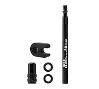 Chatonshen 2 Pezzi Estensore Presta Valvola Tubeless Bicicletta Kit Conversione Attrezzo Lega di Alluminio Protetto da Polvere E Acqua Adatto per Pedalate, 1 pz Nero 80mm