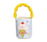 Chatonshen Borsa a Secchiello Borsa a Mano Leggera Sacca Casual Portatile con Motivo Divertente E Manici Adatta per Passeggiate E Picnic nel Parco, Modello di Gelato