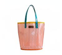 Chatonshen Borsa da Spiaggia Grande in Pvc Plastica Trasparente con Tracolla Spaziosa Organizzata Funzione Antigoccia Adatta per Vacanze Mare Spesa Attività Sportive, Array, Rosa