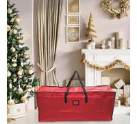 Chatonshen Borsa Porta-Albero di Natale, Grande Borsa Organizer in Materiale Cerniera E Maniglie per Il Trasporto, Ideale per Riporre Oggetti in Giardino, Rosso 165x76cm