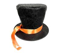 Chatonshen Cappello a Cilindro, Cappello, Cappello da Cowboy, Realizzato in Velluto E Flanella, Pieghevole, per Uomo E Donna, per Feste, Carnevale, Spett, Nero