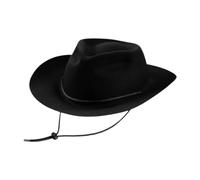 Chatonshen Cappello da Cowboy per Bambini, Cappello Western, Cappello da Sole, Accessorio per Costume, Realizzato in Morbido Tessuto Non Tessuto Traspirante per, Nero