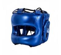 Chatonshen Casco Protezione Testa Guantoni Sparring Paranaso Rinforzato con Materiale PU Adatto a Uomini Donne Arti Marziali Combattimento Palestra Allenamento, Blue