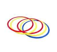 Chatonshen Cerchio Allenamento Bambini Cerchio Anello Attrezzo Pedana in PP Flessibile per Percorsi Motori E Esercizi Sportivi Superficie Liscia Comoda al Tatto, 60 Cm, 5 Pezzi, Colori Misti