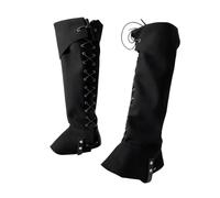 Chatonshen Copristivali da Pirata in Pelle PU, Ghette Medievali da Cavaliere, Protezioni per Le Gambe in Stile Steampunk, Adatte per Halloween, Cosplay, Anime, C, Nero