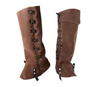 Chatonshen Copristivali da Pirata in Pelle PU, Ghette Medievali da Cavaliere, Protezioni per Le Gambe in Stile Steampunk, Adatte per Halloween, Cosplay, Anime, C, Cachi