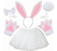 Chatonshen Costume da Coniglio con Gonna in Tulle, Set 5 - Grigio