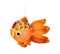 Chatonshen Lanterna Portatile Lanterna a Mano Lanterna di Carta Lanterna a LED Pesciolino Creativo Cartone Animato Set Artigianale per Bambini Adatta a Decorare, Orangina