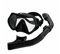 Chatonshen Maschera Subacquea Bambini Occhialini Snorkeling Visore Immersione Silicone Lente Vetro Panoramica Funzione Antivento Adatta per Nuoto Vacanza, Nero, Mascher Boccaglio