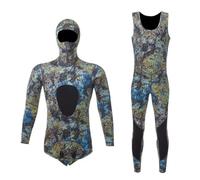Chatonshen Muta da Subacquea Due Pezzi in Neoprene Termica Contro Shock Flessibilità Protezione Solare Vestizione Semplice per Immersione Surf Snorkeling Allenamento, Mosaico, XXXL