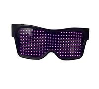 Chatonshen Occhiali Bluetooth LED Animati Occhiali Cosplay Occhiali Da Rave Occhiali Luminosi PVC con Microfono Integrato Adatti per Festival Musicali Club Hallo, rosa, Taglia unica