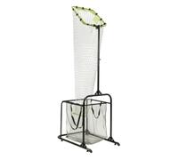 Chatonshen Rete da Allenamento Pallavolo Portatile Rete Bersaglio Carrello Mobile Telaio in Metallo Regolabile con Anello Quadrato Sacco Raccolta Palloni