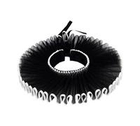 Chatonshen Ruffled Neck Ruff Colletto Rinascimentale Collare Clown Accessorio Costume Dettaglio Pizzo Vintage Mesh Staccabile Adatto per Abiti E Spettac, Nero Bianco