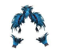 Chatonshen Sciarpa di Piume Da Strega, Elegante Braccialetto di Piume Come Accessorio Fotografico per Feste a Tema, Blu