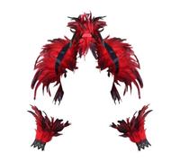 Chatonshen Sciarpa di Piume Da Strega, Elegante Braccialetto di Piume Come Accessorio Fotografico per Feste a Tema, Rosso