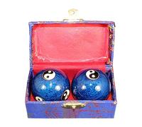 Chatonshen Set di 2 Palloni da Ginnastica Cinesi con Custodia - Palline Baoding per Bambini E Anziani, Blu pettegolezzo