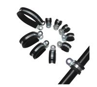 CHATROOM 10Pcs Hose Clamp Rubber Lined P Clips Pipe Mounting Fix Fasteners Hardware Electrical Fittings Cable Fasteners (Color : Black, Size : 40mm) Plumbing Fittings