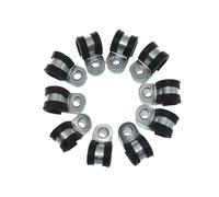 CHATROOM 10Pcs Rubber Lined P Clips Wiring Hose Clamp Pipe Cable Mounting Fix Fasteners Hardware Electrical Fittings (Color : Black, Size : 6mm) Plumbing Fittings