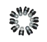 CHATROOM 10Pcs Wiring Hose Clamp Rubber Lined P Clips Pipe Cable Mounting Fix Fasteners Clamp Hardware Electrical Fittings (Color : Black, Size : 35mm) Plumbing Fittings
