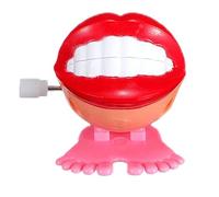 Chattering Teeth Wind Up Toy - Mechanical Walking Teeth with Small Feet, Vintage Animated Gag Gift | Funny Practical Joke Novelty, for Boys Girls Parties, Classic Desktop Prank, Comic Animated Prop