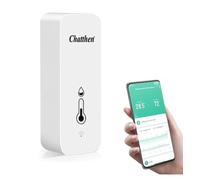 Chatthen Termometro Igrometro Ambiente WiFi Interno, Tuya Digitale Sensore Temperatura con App Intelligente Registrazione Dati, Termometro Casa Misuratore Umidità Ambiente (1 Pack)