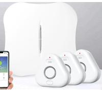 Chatthen Wi-Fi sensore allagamento con Batterie, Rilevatore perdite acqua tubi IP66 con Allarme Regolabile fino a 120 dB, Sensore di Livello per Cucine, Bagni e Cantine, 1 gateway e 3 sensori