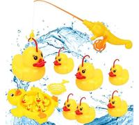 ChAusa 10 Pezzi Giochi Bambini 2 Anni Gioco di Pesca Giochi Bambini 1 Anno Giochi Bagnetto Neonato Giochi per Bagnetto con Rete da Pesca,Canne da Pesca,Laghetto per Anatre Set Bagnetto Neonato