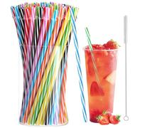 ChAusa 100 Pezzi Cannucce 230 * 7 mm Naturale Paglie di Carta, Biodegradabile Cannucce per Bevande, Cannucce, Cannucce per Feste per Compleanni, Matrimoni, Natale (Colori misti)