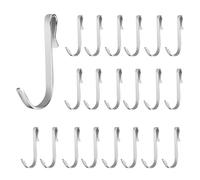 ChAusa 20 Pezzi Ganci a S Piccoli,Ganci a S in Acciaio Inox,Gancio Piatto Piccolo in Acciaio Inox,Gancio Multifunzionale per Bagno, Camera da Letto,Ufficio,Cucina,Negozio (Argento)