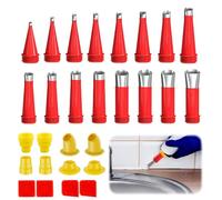 ChAusa 28Pcs Kit di Beccuccio Silicone, Ugello Sigillante in Acciaio Inossidabile, Pistole di Silicone Attrezzi per Calafataggio Ugello, Ugelli in Gomma Rivestimento di Ugelli per Lavabo da Cucina