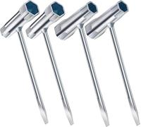 ChAusa 4 Pezzi Chiave Combinata 13 mm x 19 mm Chiave a T Set Chiavi Inglesi,Chiave per Motosega,Chiave per Candele per Motoseghe,Tosaerba da Giardino,Motociclette Leggere,Spazzole Frese