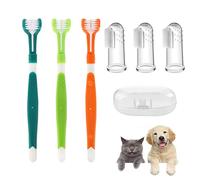 ChAusa 6 Pezzi Spazzolini da Denti per Cani, Spazzolini Cane Dito in Silicone, Spazzolino da Denti per Animali Domestici, Spazzolino Cani a 3 Teste per Cani di Taglia Piccola, Media e Grande