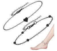 ChAusa D'amore a Doppio strato Cavigliera Donna Acciaio, Impermeabile Regalo Donna Inossidabile, Cavigliera Acciaio Inossidabile Donna, per Donna Ragazze Accessori Estivi Spiaggia Gioielli