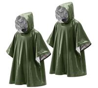 ChAusa Impermeabile Antivento Poncho di Emergenza con Rivestimento Termico | Reversibile con Cappuccio per Campeggio, Perfetta per Attività All'aperto, Trekking, Sopravvivenza, Borsa di Emergenza