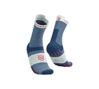 Calze Compressport Pro Racing v4.0 Run High blu scuro bianco sporco - T2