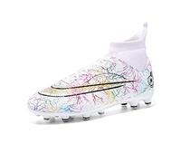 Chaussures de Football pour Homme d'entraînement à Crampons Pointes Hautes FG/AG pour Professionnels et Athlétisme High Top Compétition Unisexe EU35-46